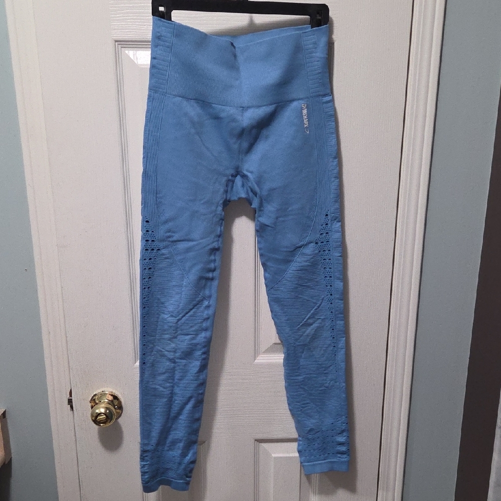Blue High-Waisted Leggings